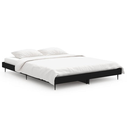 Cadre de lit sans matelas noir 135x190 cm bois d'ingénierie