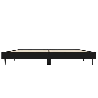 Cadre de lit sans matelas noir 135x190 cm bois d'ingénierie