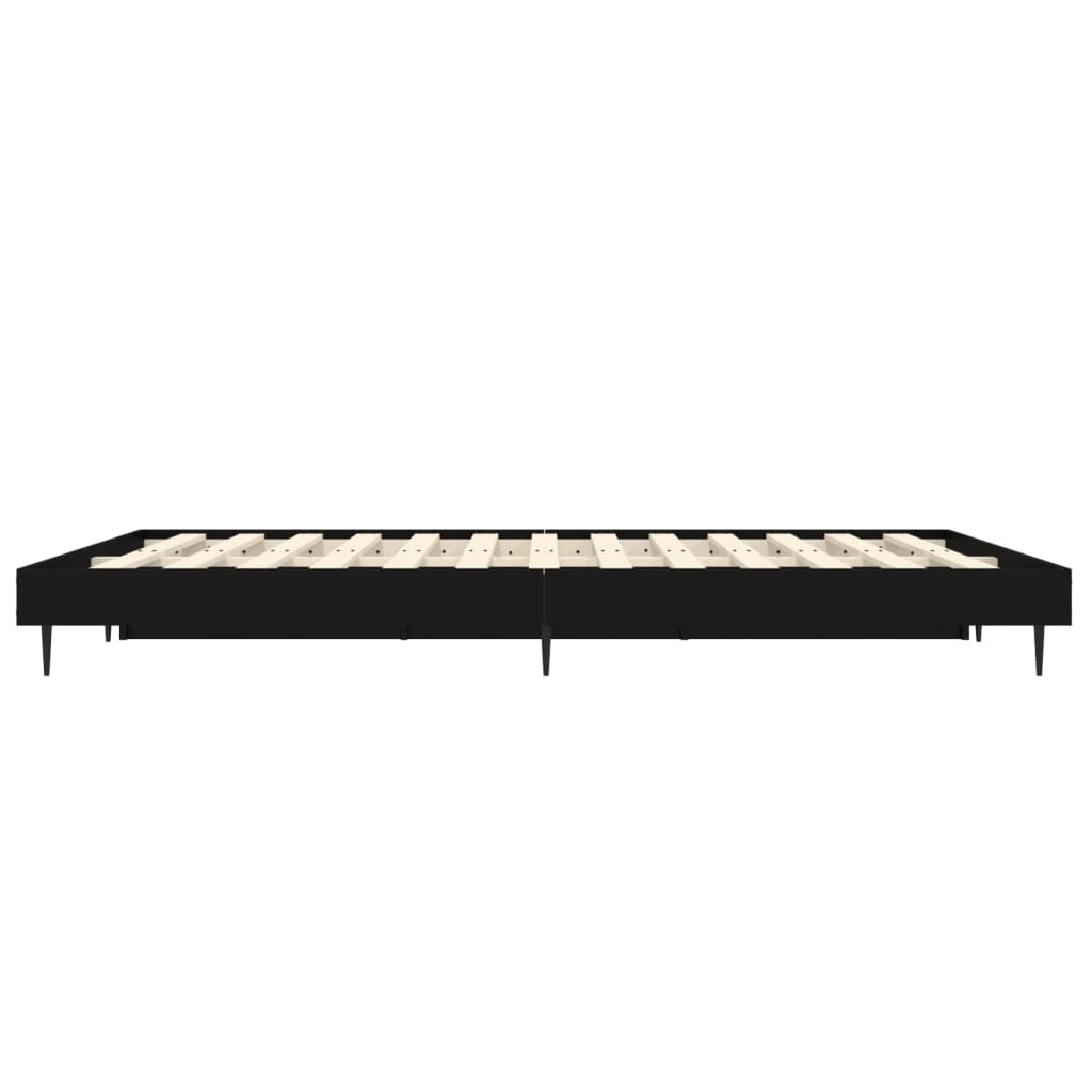 Cadre de lit sans matelas noir 135x190 cm bois d'ingénierie