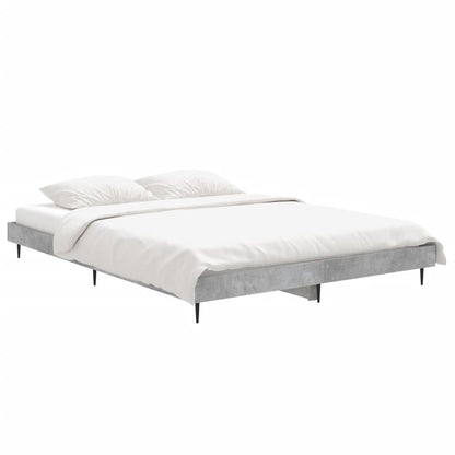 Cadre de lit sans matelas gris béton 135x190 cm