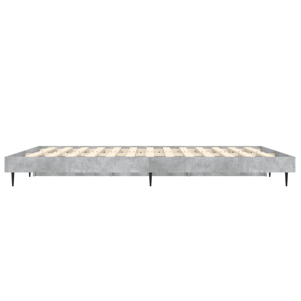 Cadre de lit sans matelas gris béton 135x190 cm