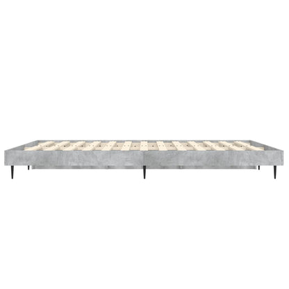 Cadre de lit sans matelas gris béton 135x190 cm