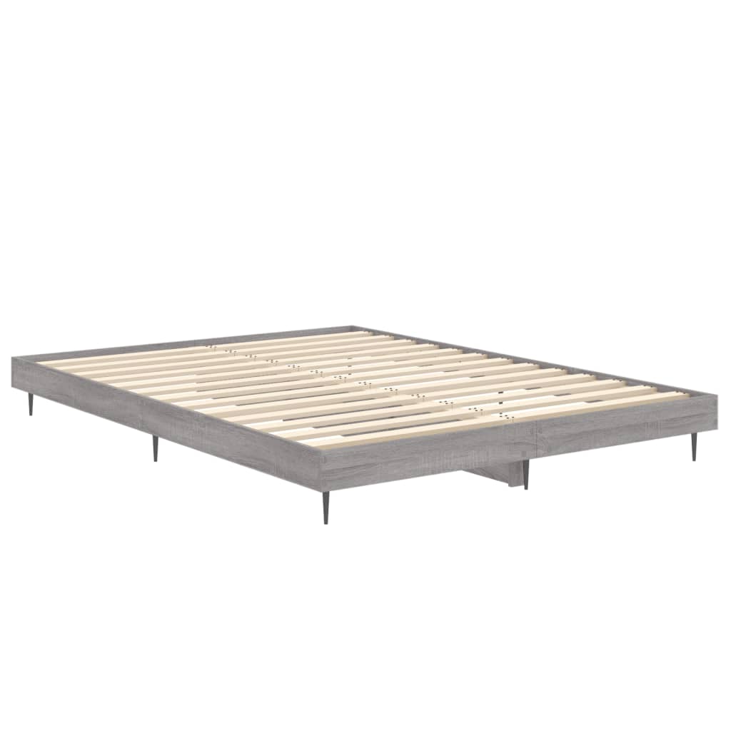 Cadre de lit sans matelas sonoma gris 135x190 cm