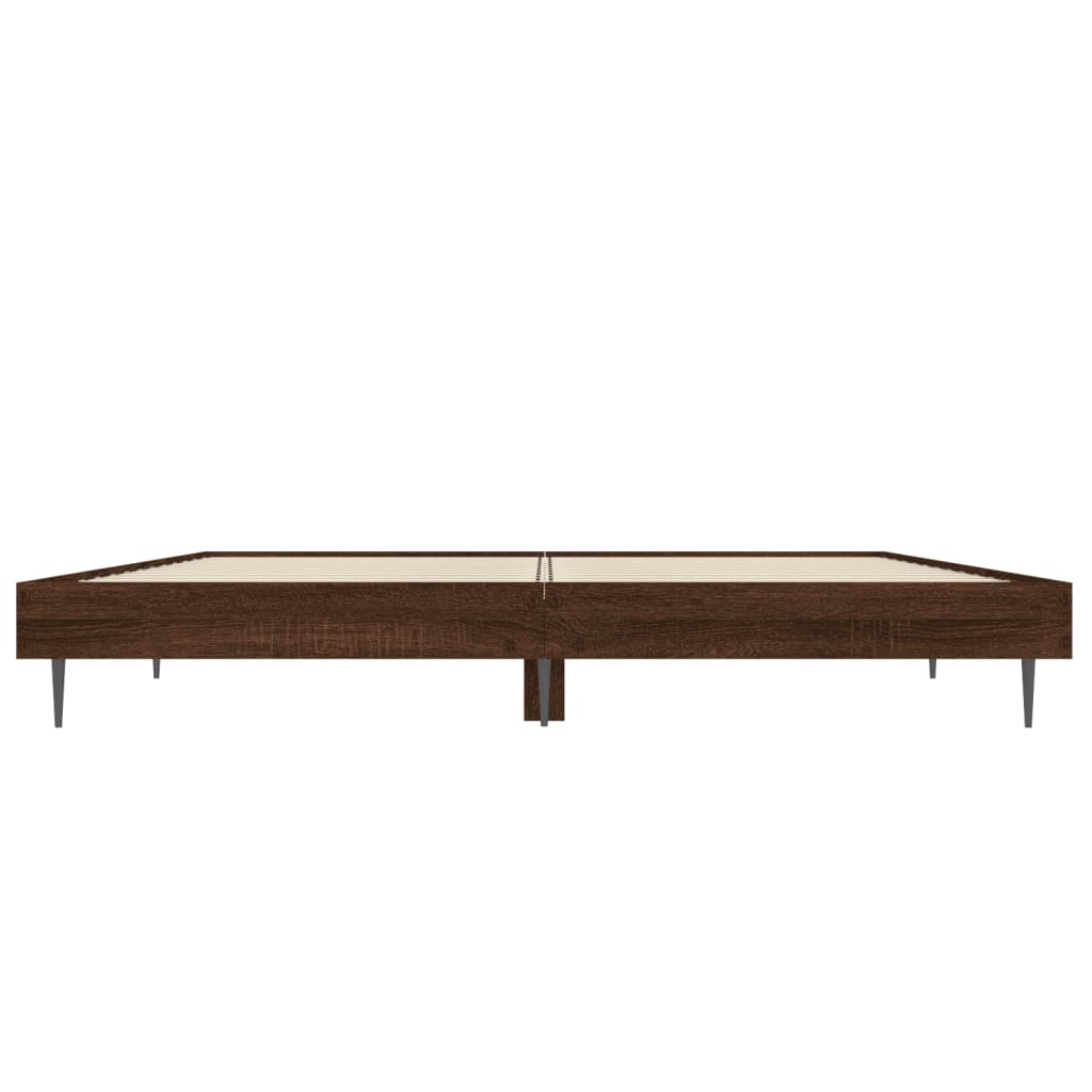 Cadre de lit sans matelas chêne marron 135x190 cm