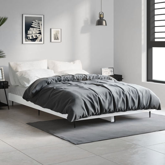 Cadre de lit sans matelas blanc 120x190 cm bois d'ingénierie