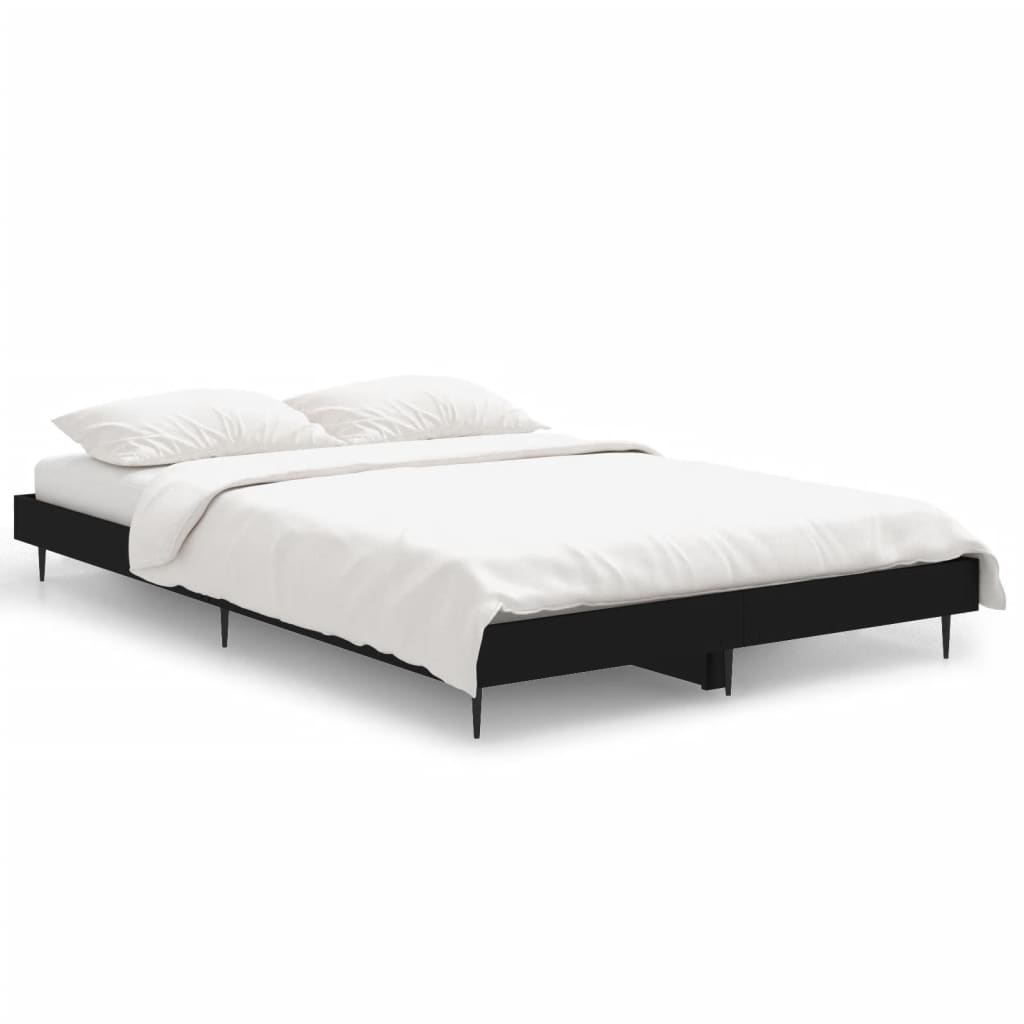 Cadre de lit sans matelas noir 120x190 cm bois d'ingénierie