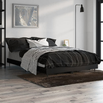 Cadre de lit sans matelas noir 120x190 cm bois d'ingénierie