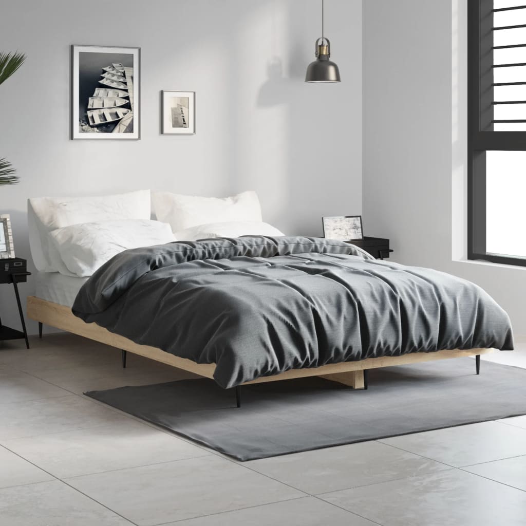 Cadre de lit sans matelas chêne sonoma 120x190 cm