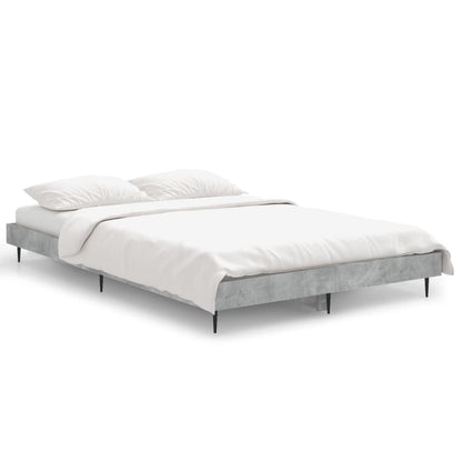 Cadre de lit sans matelas gris béton 120x190 cm