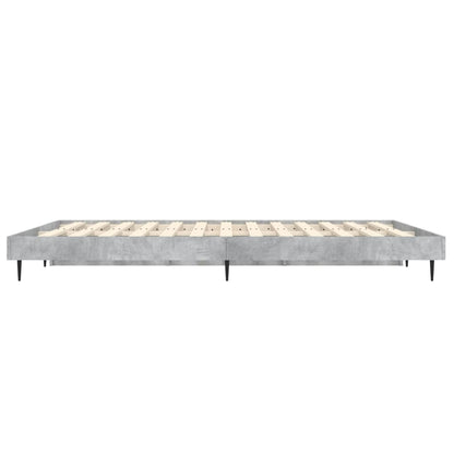 Cadre de lit sans matelas gris béton 120x190 cm