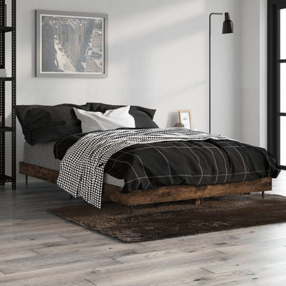 Cadre de lit sans matelas chêne fumé 120x190 cm bois ingénierie