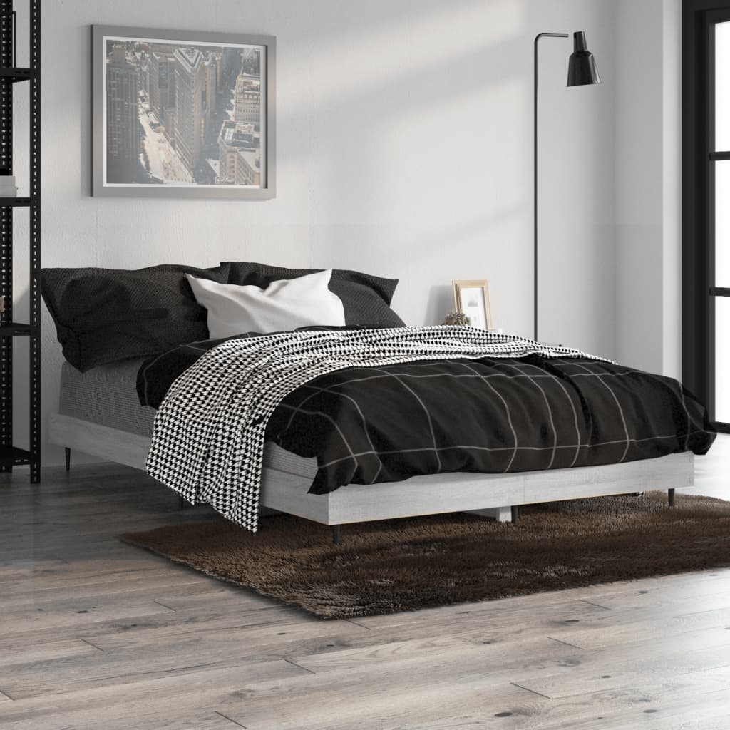 Cadre de lit sans matelas sonoma gris 120x190 cm