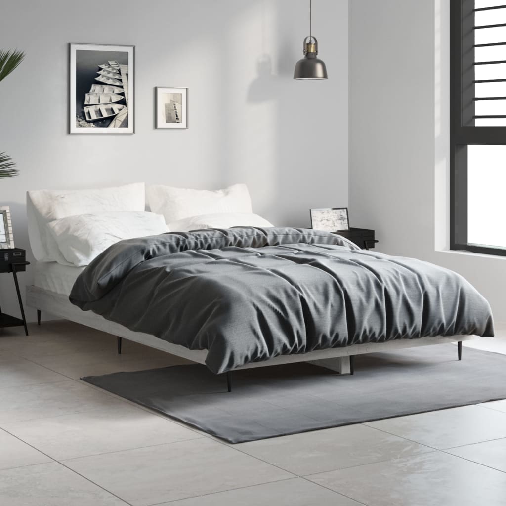 Cadre de lit sans matelas sonoma gris 120x190 cm