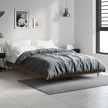 Cadre de lit sans matelas chêne marron 120x190 cm