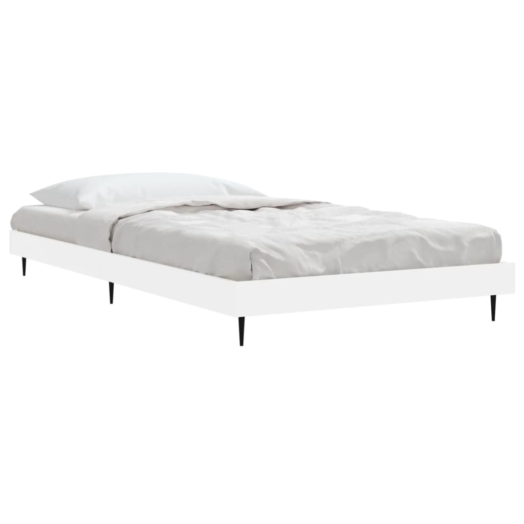 Cadre de lit sans matelas blanc 90x190 cm bois d'ingénierie