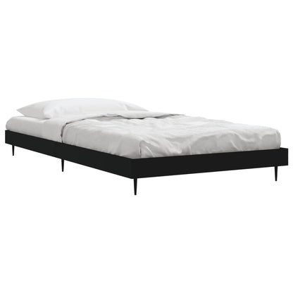 Cadre de lit sans matelas noir 90x190 cm bois ingénierie