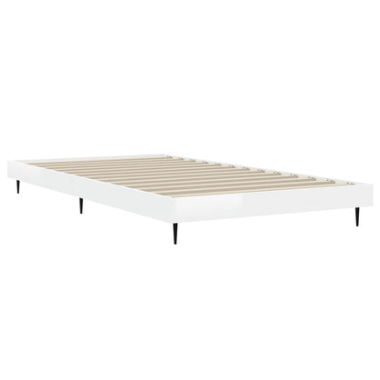 Cadre de lit sans matelas blanc brillant 90x190 cm