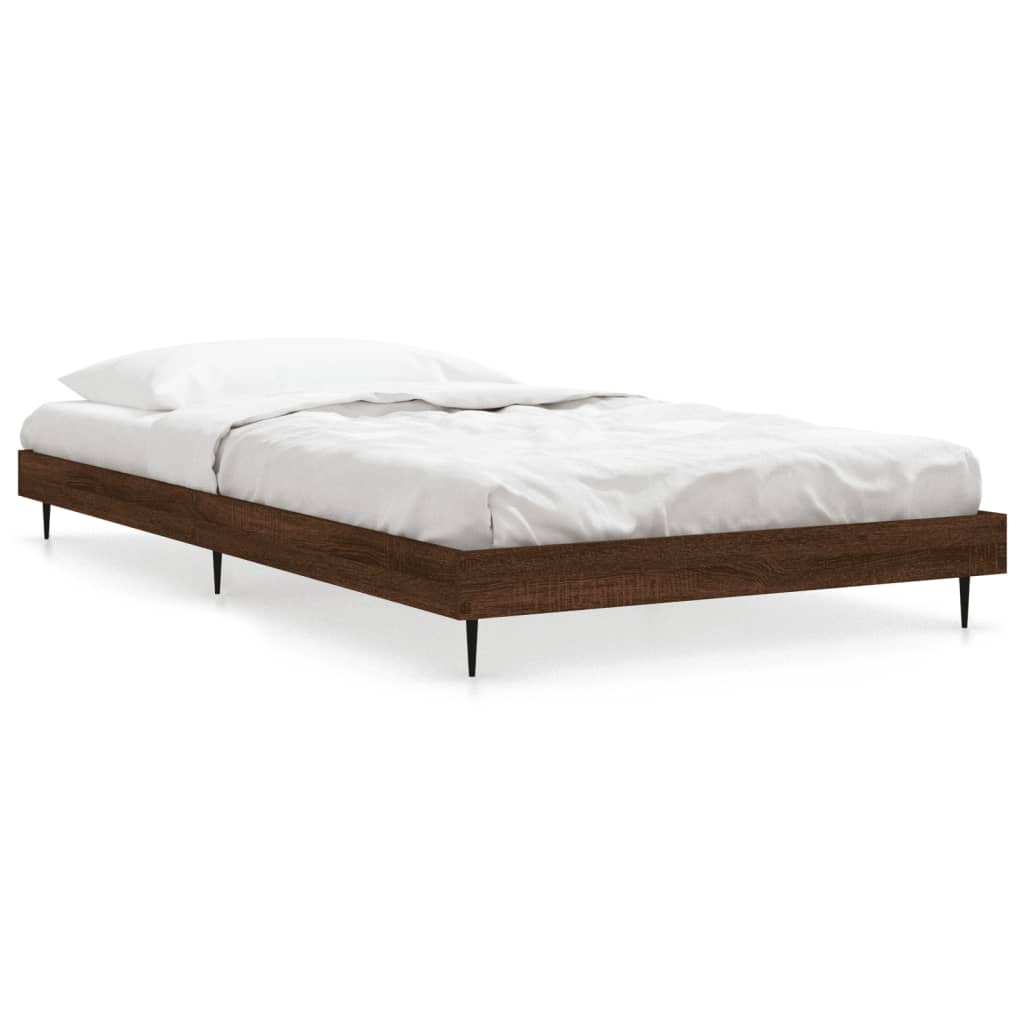 Cadre de lit sans matelas chêne marron 90x190cm bois ingénierie