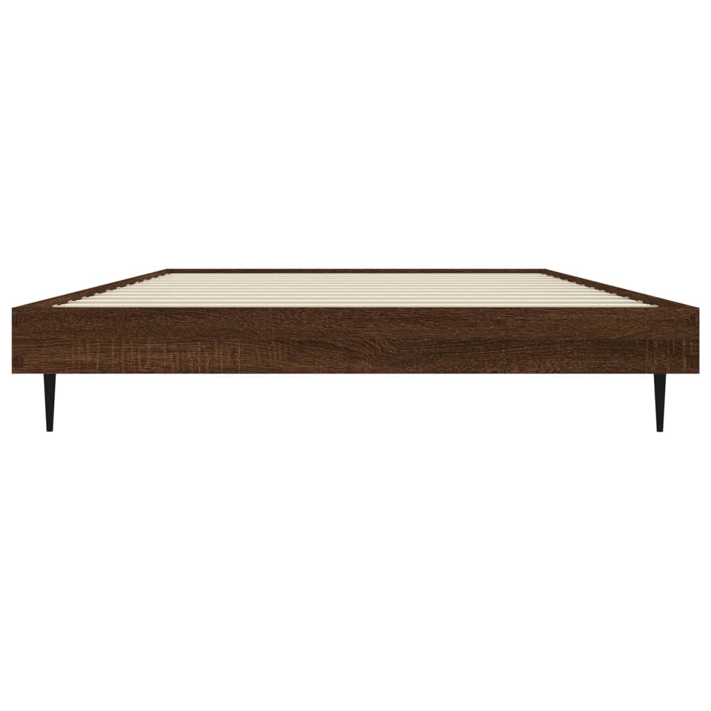 Cadre de lit sans matelas chêne marron 90x190cm bois ingénierie