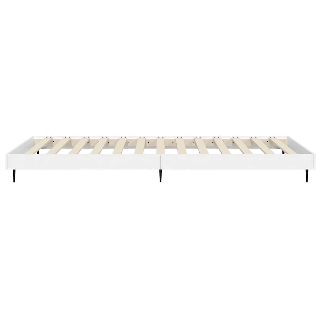 Cadre de lit sans matelas blanc 75x190 cm bois d'ingénierie