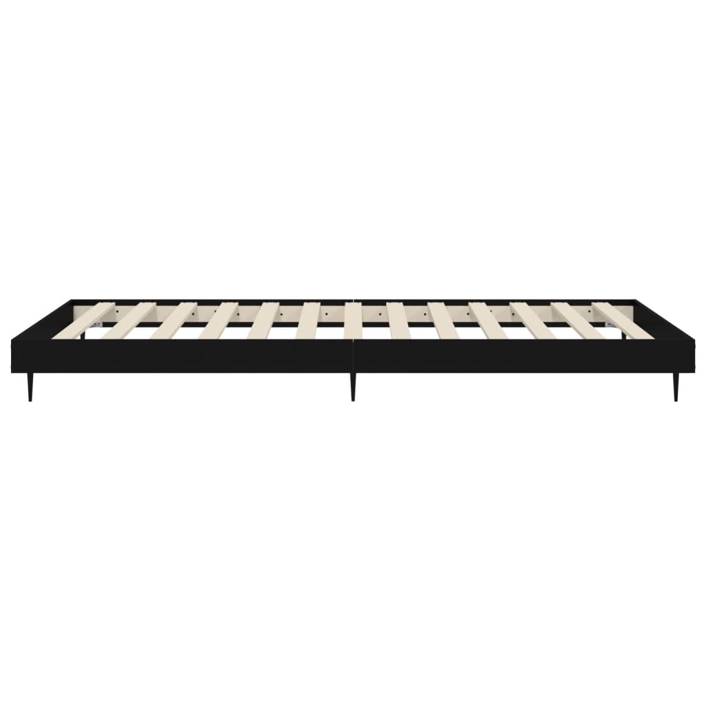 Cadre de lit sans matelas noir 75x190 cm bois ingénierie