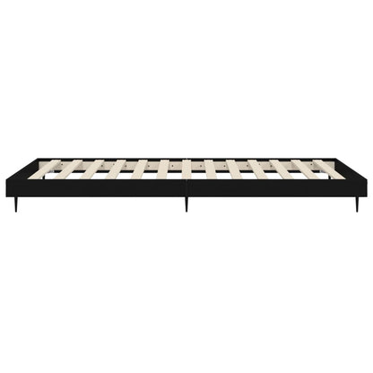 Cadre de lit sans matelas noir 75x190 cm bois ingénierie