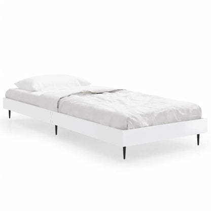 Cadre de lit sans matelas blanc brillant 75x190 cm