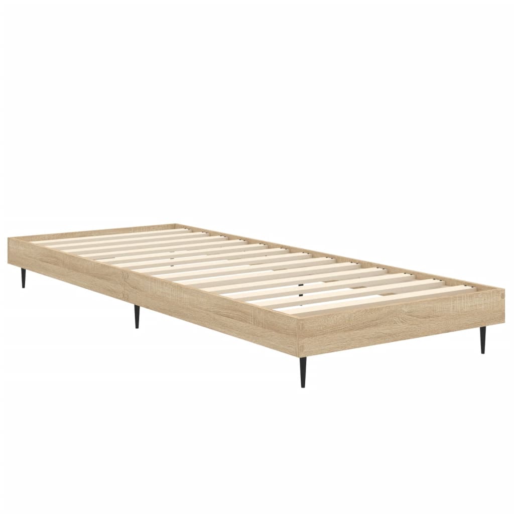 Cadre de lit sans matelas chêne sonoma 75x190 cm