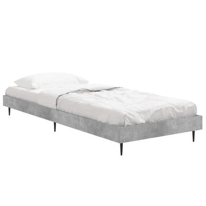 Cadre de lit sans matelas gris béton 75x190 cm