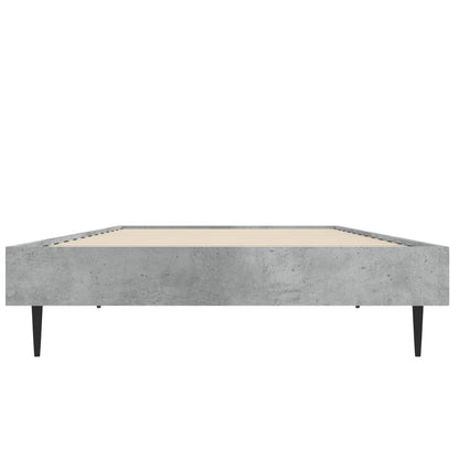 Cadre de lit sans matelas gris béton 75x190 cm