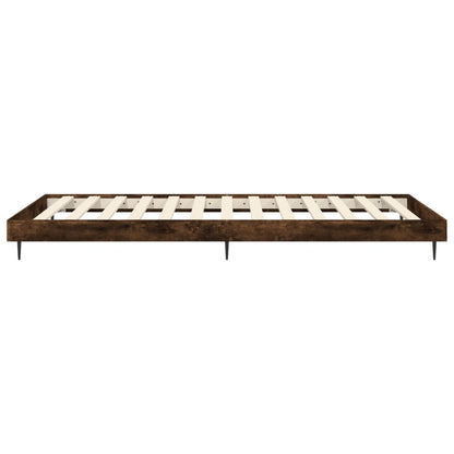 Cadre de lit sans matelas chêne fumé 75x190cm bois d'ingénierie