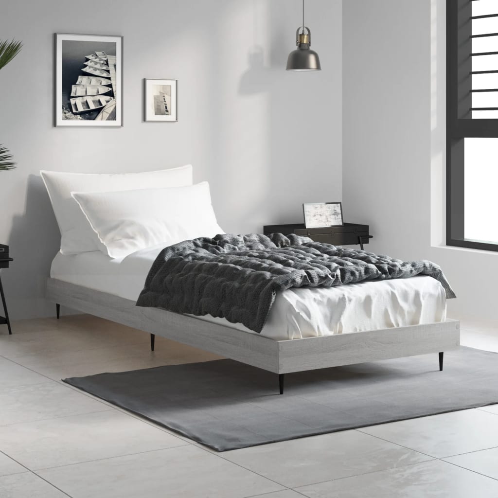 Cadre de lit sans matelas sonoma gris 75x190 cm