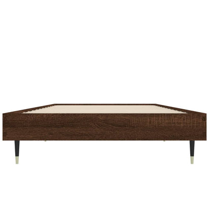 Cadre de lit sans matelas chêne marron 75x190cm bois ingénierie