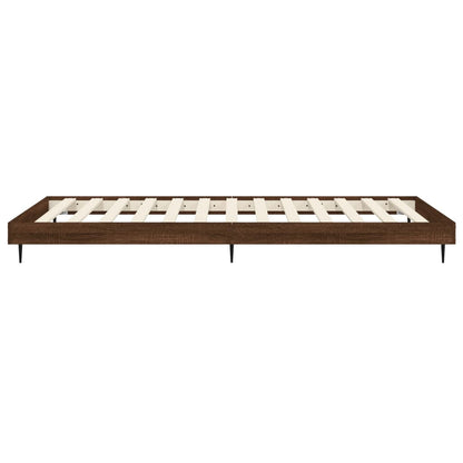 Cadre de lit sans matelas chêne marron 75x190cm bois ingénierie