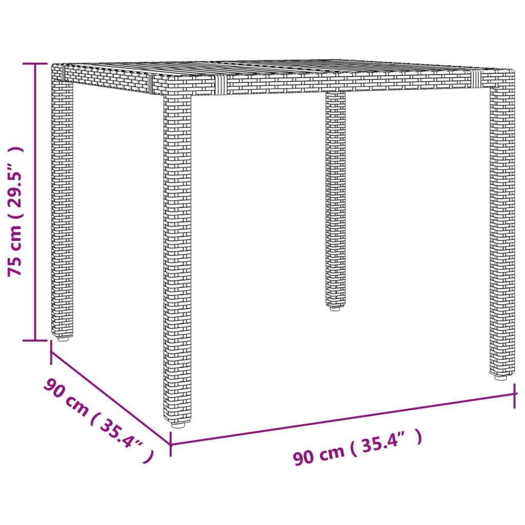 Ensemble à manger de jardin coussins 5pcs Noir Résine tressée