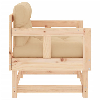 Chaises de jardin avec coussins lot de 2 bois de pin massif