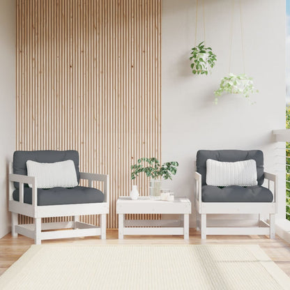 Chaises de jardin et coussins lot de 2 blanc bois de pin massif