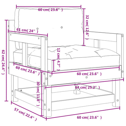 Chaises de jardin avec coussins lot de 2 bois massif douglas