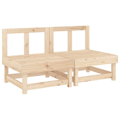 Canapés centraux avec coussins 2 pcs bois de pin massif