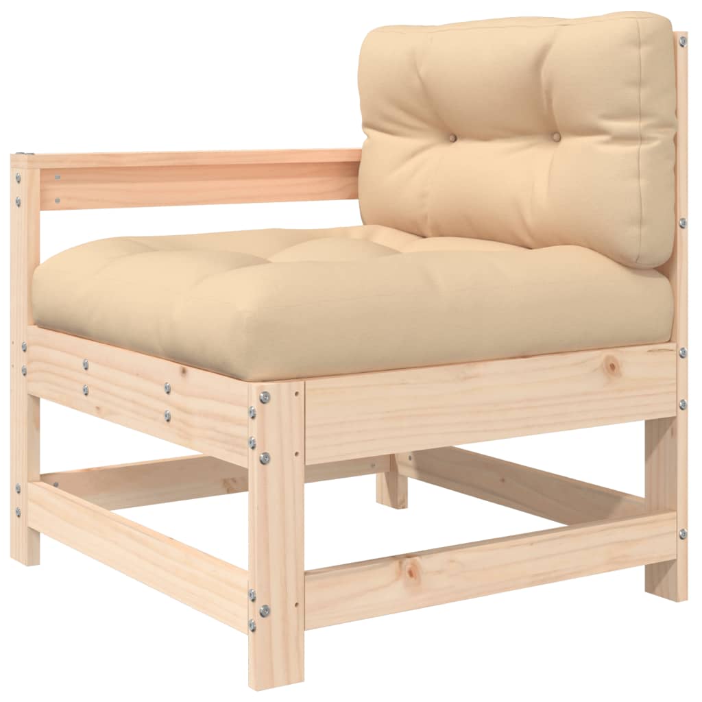 Chaise de jardin avec coussins bois de pin massif