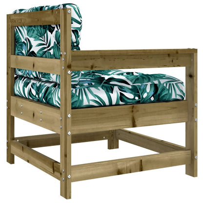 Chaise de jardin avec coussins bois de pin imprégné