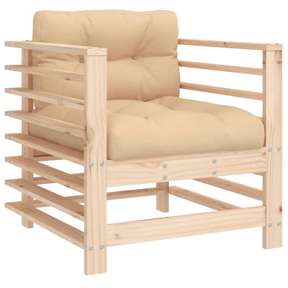 Chaises de jardin avec coussins lot de 2 bois de pin massif