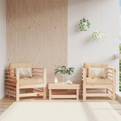 Chaises de jardin avec coussins lot de 2 bois de pin massif