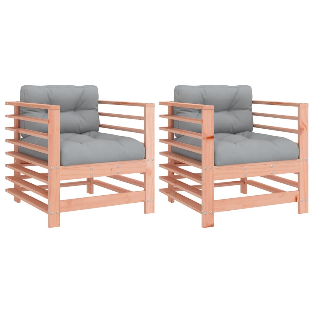 Chaises de jardin avec coussins lot de 2 bois massif douglas