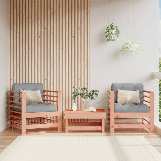 Chaises de jardin avec coussins lot de 2 bois massif douglas