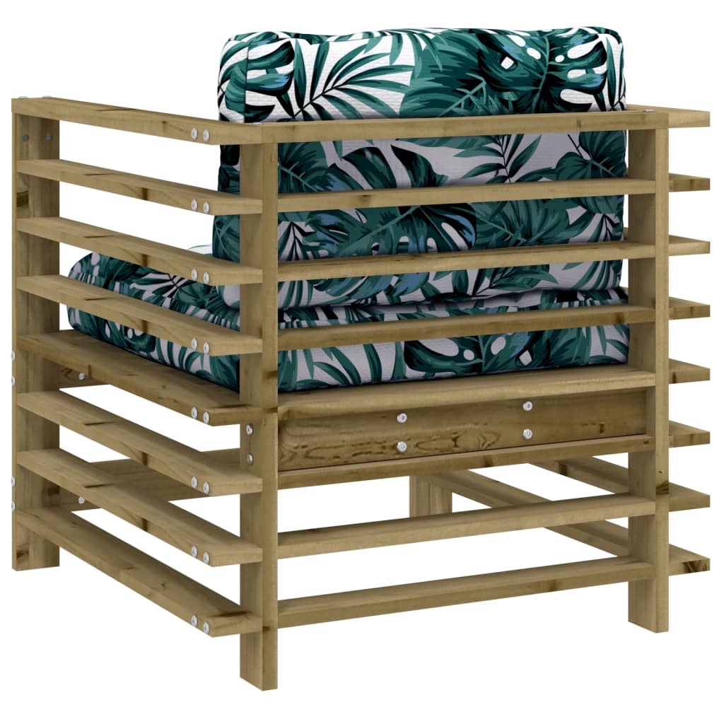 Chaises de jardin avec coussins lot de 2 bois de pin imprégné