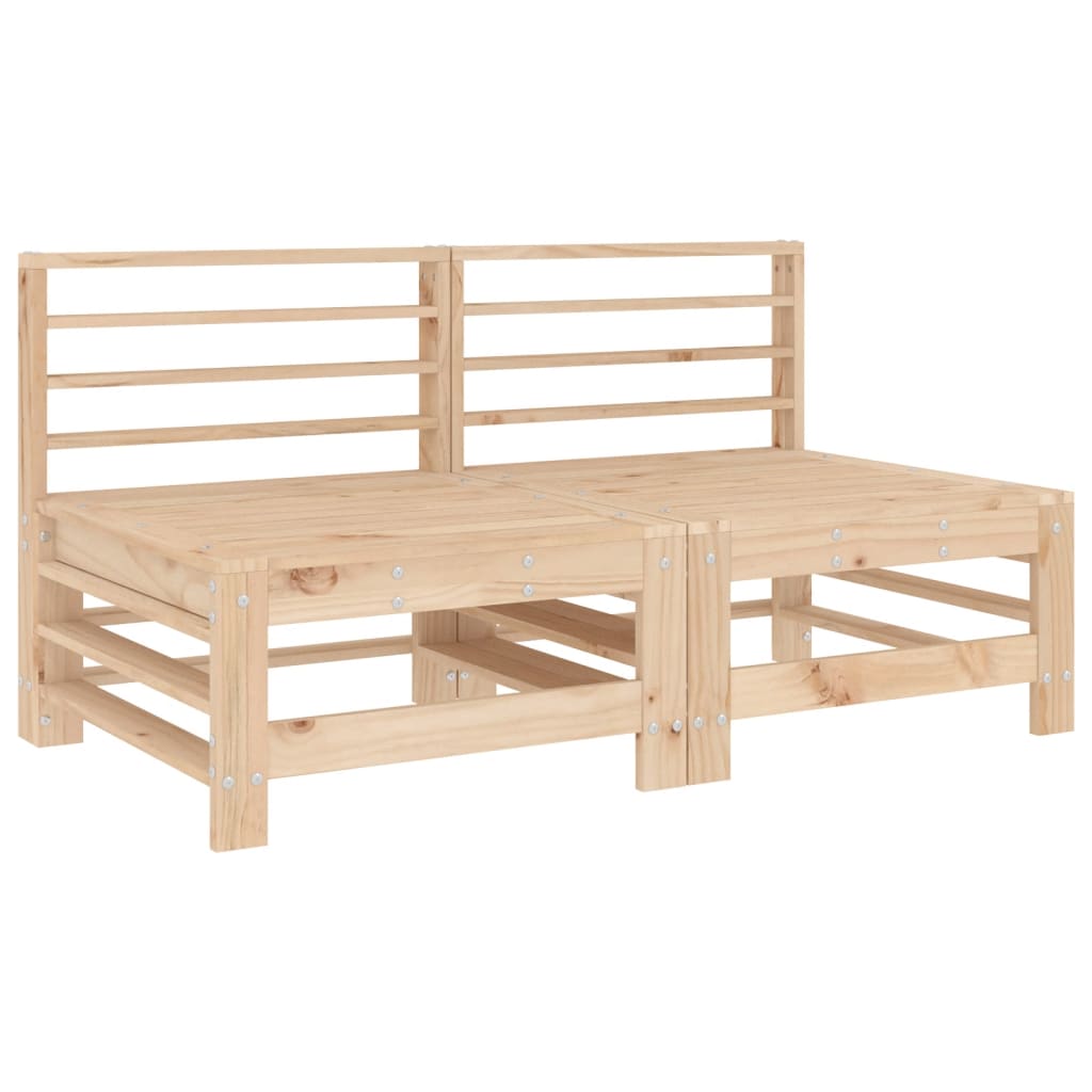 Canapés centraux avec coussins 2 pcs bois de pin massif