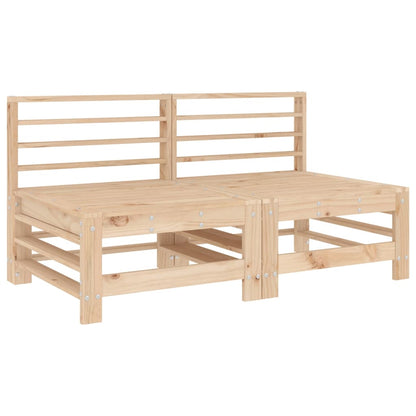 Canapés centraux avec coussins 2 pcs bois de pin massif