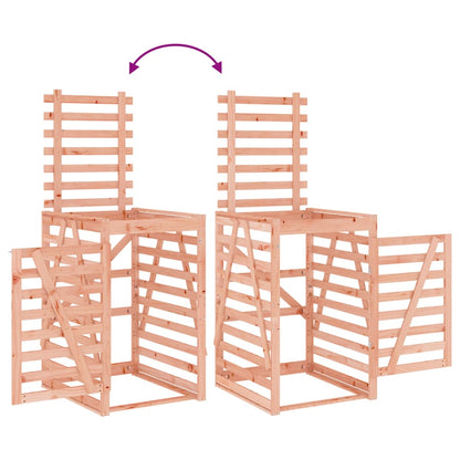 Abri pour poubelle double sur roulettes bois massif douglas