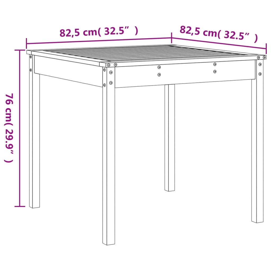 Ensemble à manger de jardin 5pcs bois massif de pin